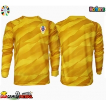 Camisa de Futebol Croácia Goleiro Equipamento Principal Europeu 2024 Manga Comprida